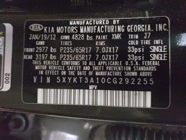 Photo 10 from auction – 2012 KIA SORENTO BA with VIN 5XYKT3A10CG292255