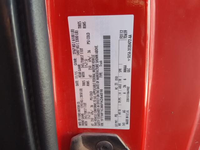 Photo 10 from auction – 2015 FORD F150 with VIN 1FTMF1C86FKD84516