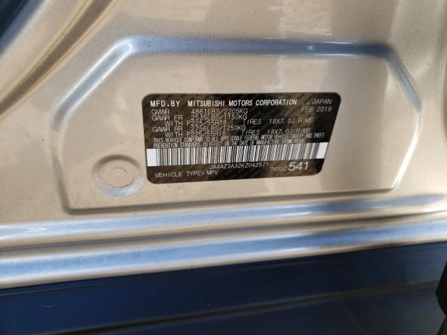 Photo 10 from auction – 2019 MITSUBISHI OUTLANDER with VIN JA4AZ3A32KZ042571