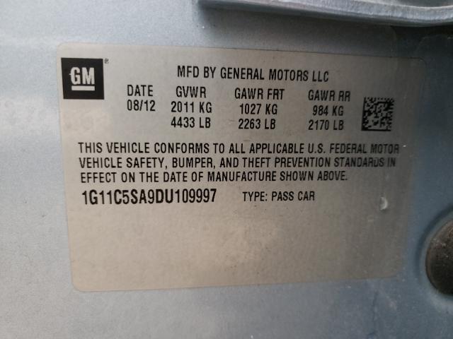 Photo 10 from auction – 2013 CHEVROLET MALIBU 1LT with VIN 1G11C5SA9DU109997