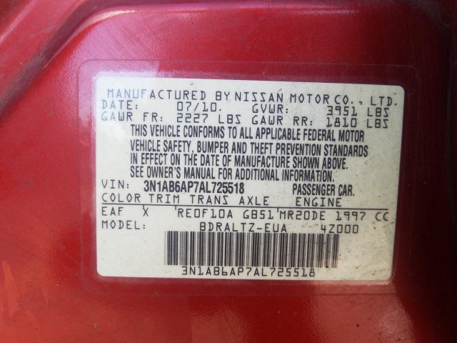 Photo 10 from auction – 2010 NISSAN SENTRA 2.0 with VIN 3N1AB6AP7AL725518