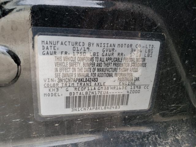 Photo 10 from auction – 2019 NISSAN VERSA S with VIN 3N1CN7AP8KL842483
