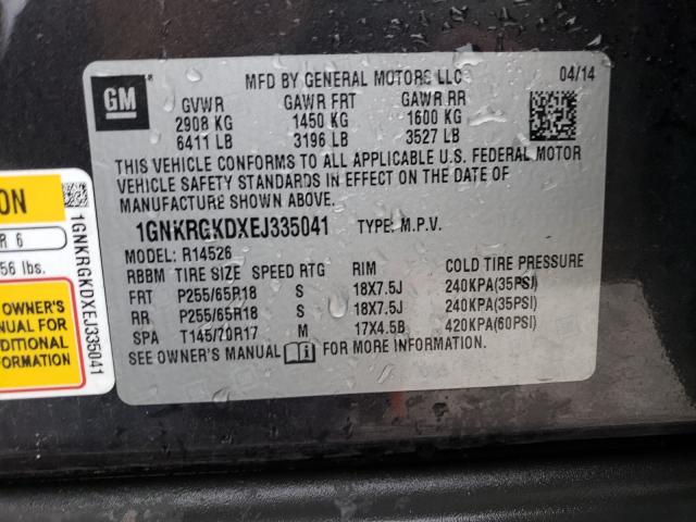 Photo 10 from auction – 2014 CHEVROLET TRAVERSE L with VIN 1GNKRGKDXEJ335041