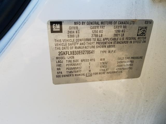 Photo 10 from auction – 2014 GMC TERRAIN SL with VIN 2GKFLXE30E6278641
