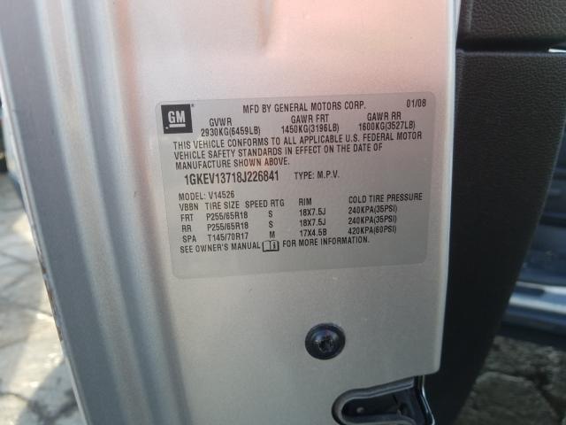 Photo 10 from auction – 2008 GMC ACADIA SLE with VIN 1GKEV13718J226841