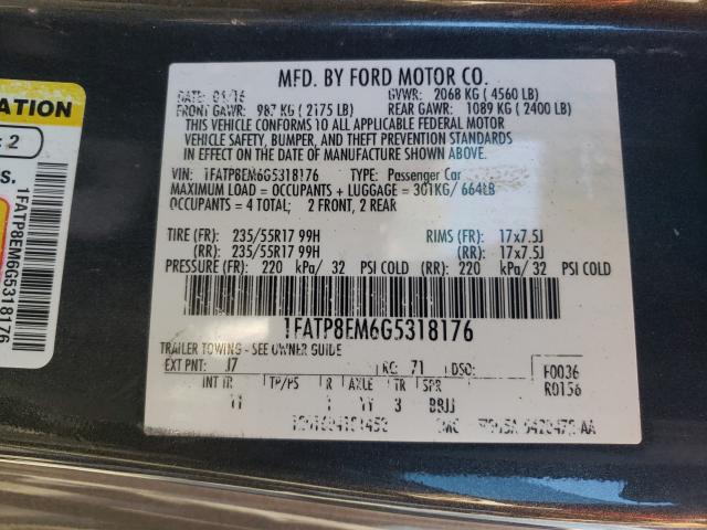 Photo 10 from auction – 2016 FORD MUSTANG with VIN 1FATP8EM6G5318176
