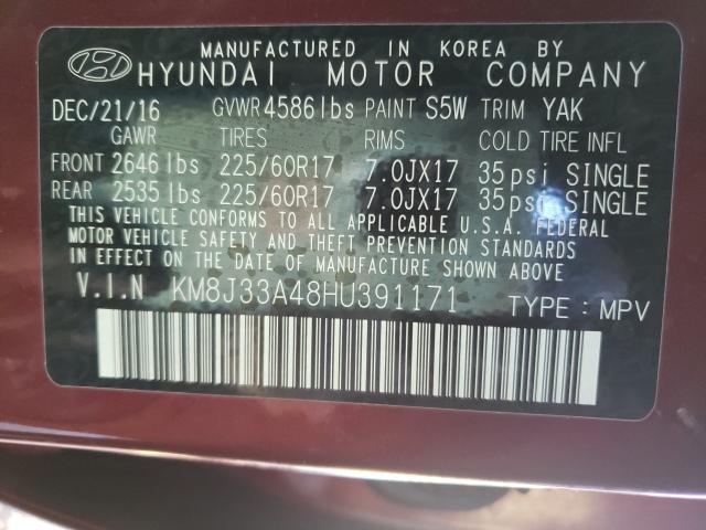 Photo 10 from auction – 2017 HYUNDAI TUCSON LIM with VIN KM8J33A48HU391171