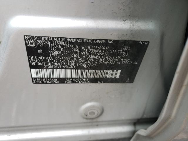 Photo 10 from auction – 2014 TOYOTA RAV4 XLE with VIN 2T3RFREV4EW164630