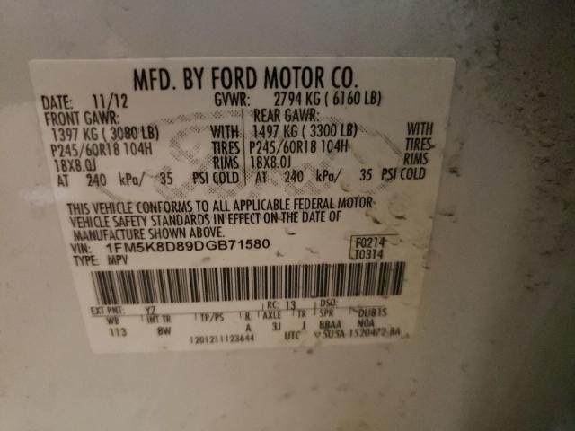 Photo 10 from auction – 2013 FORD EXPLORER X with VIN 1FM5K8D89DGB71580