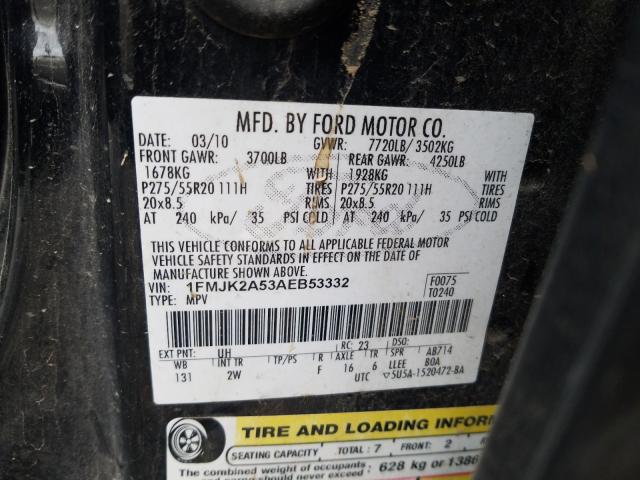 Photo 10 from auction – 2010 FORD EXPEDITION with VIN 1FMJK2A53AEB53332