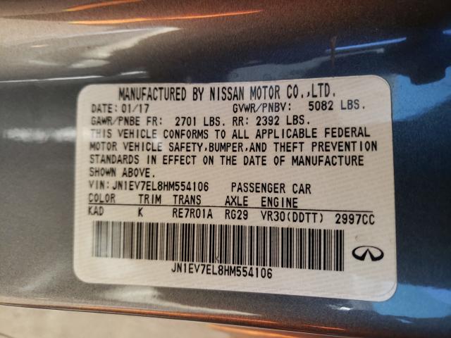 Photo 10 from auction – 2017 INFINITI Q60 PREMIU with VIN JN1EV7EL8HM554106