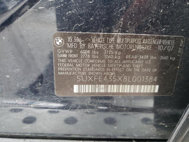 Photo 10 from auction – 2008 BMW X5 3.0I with VIN 5UXFE435X8L001384
