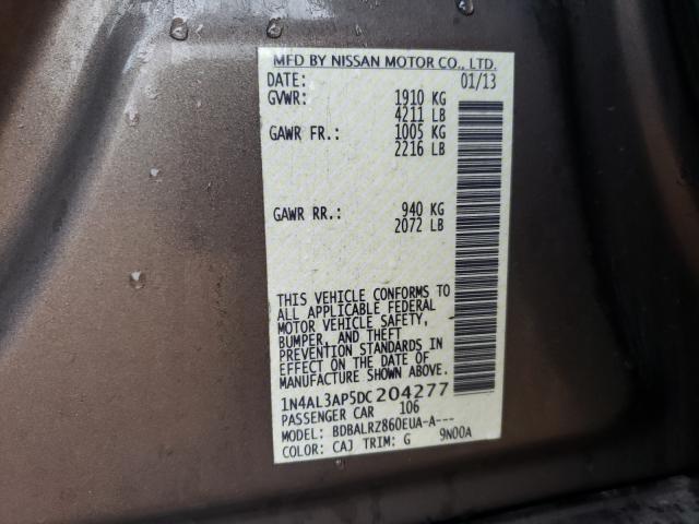Photo 10 from auction – 2013 NISSAN ALTIMA 2.5 with VIN 1N4AL3AP5DC204277