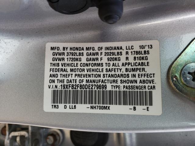 Photo 10 from auction – 2013 HONDA CIVIC EX with VIN 19XFB2F80DE279699