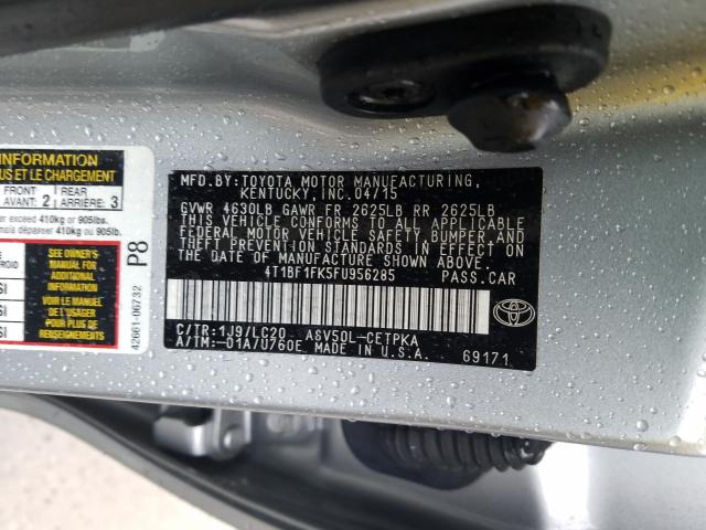 Photo 10 from auction – 2015 TOYOTA CAMRY LE with VIN 4T1BF1FK5FU956285