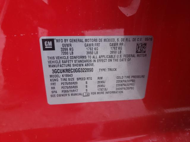Photo 10 from auction – 2016 CHEVROLET SILVERADO with VIN 3GCUKREC0GG322890