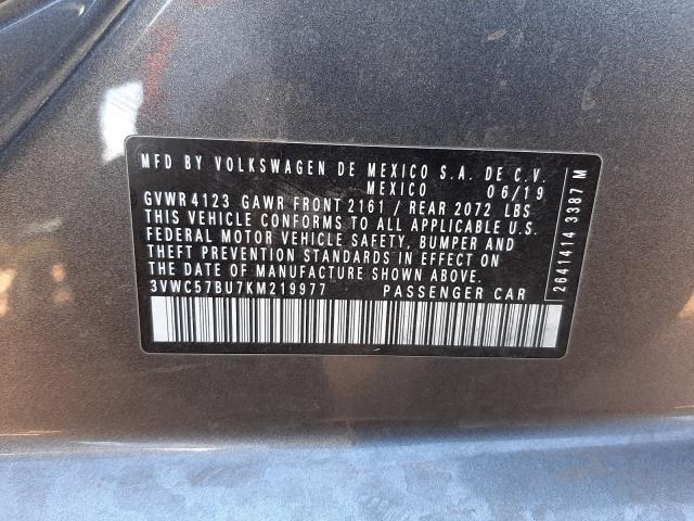 Photo 10 from auction – 2019 VOLKSWAGEN JETTA S with VIN 3VWC57BU7KM219977