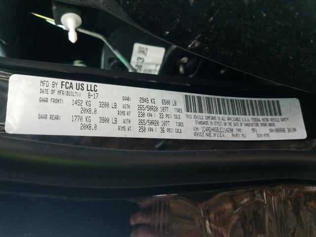 Photo 10 from auction – 2018 DODGE DURANGO SX with VIN 1C4RDHAG9JC114200