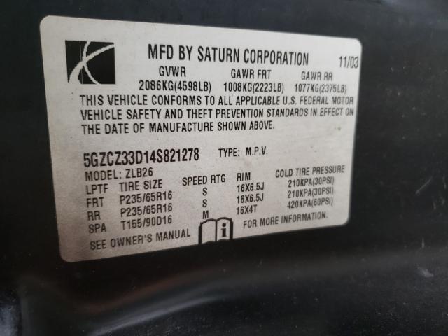 Photo 10 from auction – 2004 SATURN VUE with VIN 5GZCZ33D14S821278