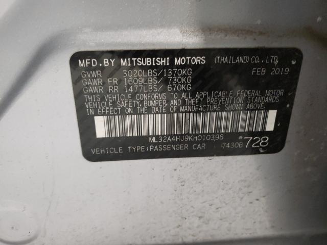 Photo 10 from auction – 2019 MITSUBISHI MIRAGE SE with VIN ML32A4HJ9KH010396