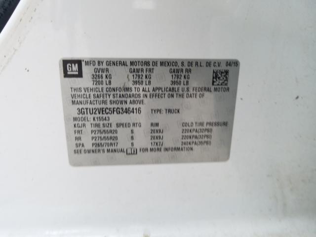 Photo 10 from auction – 2015 GMC SIERRA K15 with VIN 3GTU2VEC5FG346416