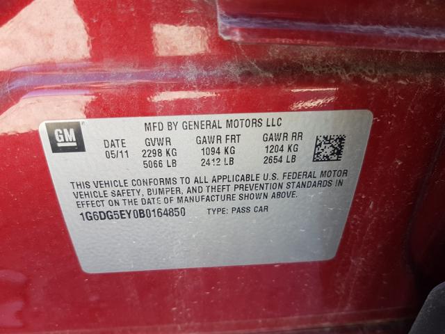 Photo 10 from auction – 2011 CADILLAC CTS LUXURY with VIN 1G6DG5EY0B0164850