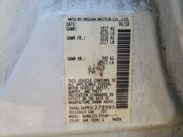 Photo 10 from auction – 2018 NISSAN ALTIMA 2.5 with VIN 1N4AL3AP9JC279995