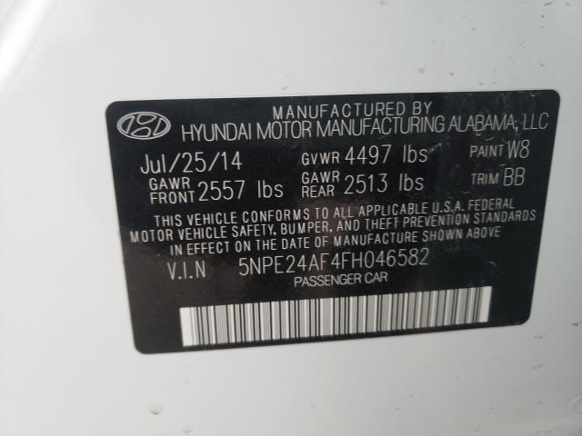 Photo 10 from auction – 2015 HYUNDAI SONATA SE with VIN 5NPE24AF4FH046582