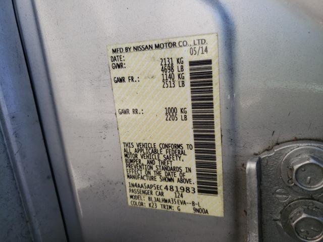 Photo 10 from auction – 2014 NISSAN MAXIMA S with VIN 1N4AA5AP5EC481983