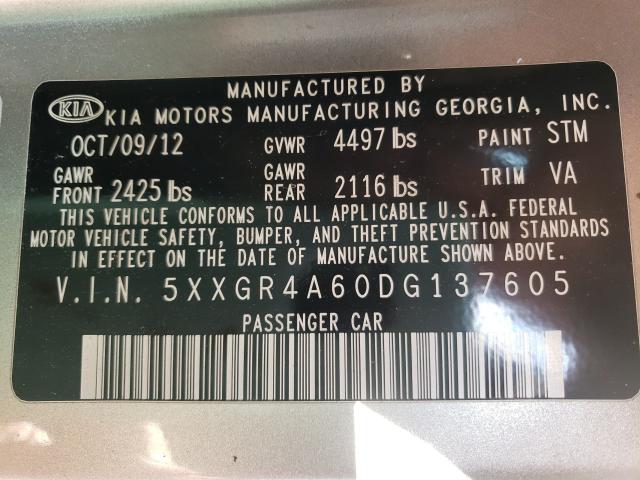 Photo 10 from auction – 2013 KIA OPTIMA SX with VIN 5XXGR4A60DG137605