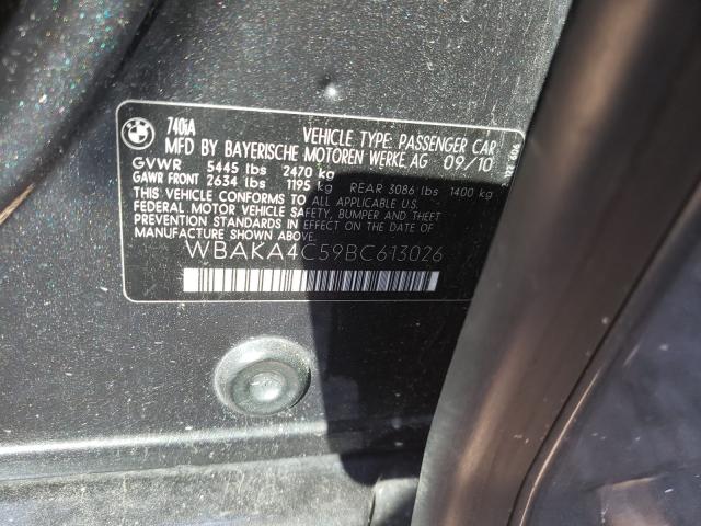Photo 10 from auction – 2011 BMW 740 I with VIN WBAKA4C59BC613026