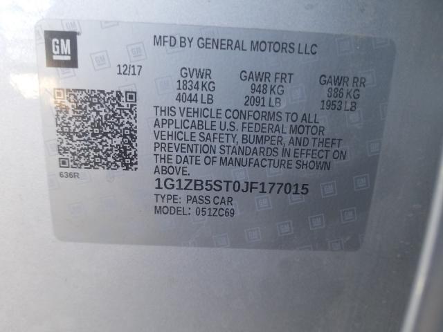 Photo 10 from auction – 2018 CHEVROLET MALIBU LS with VIN 1G1ZB5ST0JF177015