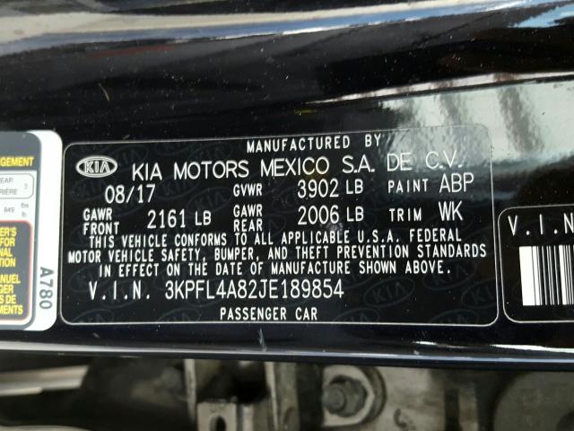 Photo 10 from auction – 2018 KIA FORTE EX with VIN 3KPFL4A82JE189854
