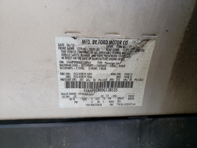 Photo 10 from auction – 2013 FORD TAURUS LIM with VIN 1FAHP2F80DG138535