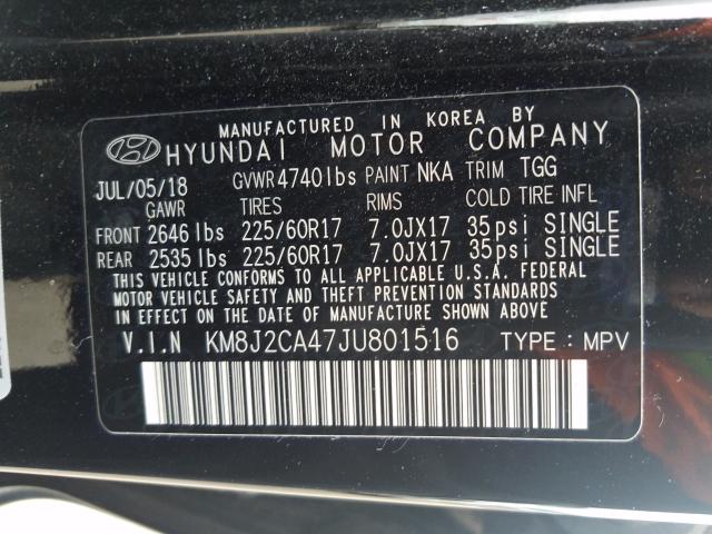Photo 10 from auction – 2018 HYUNDAI TUCSON SE with VIN KM8J2CA47JU801516
