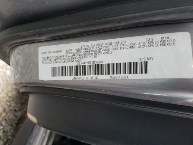 Photo 10 from auction – 2008 SUBARU OUTBACK 2. with VIN 4S4BP63CX86353251
