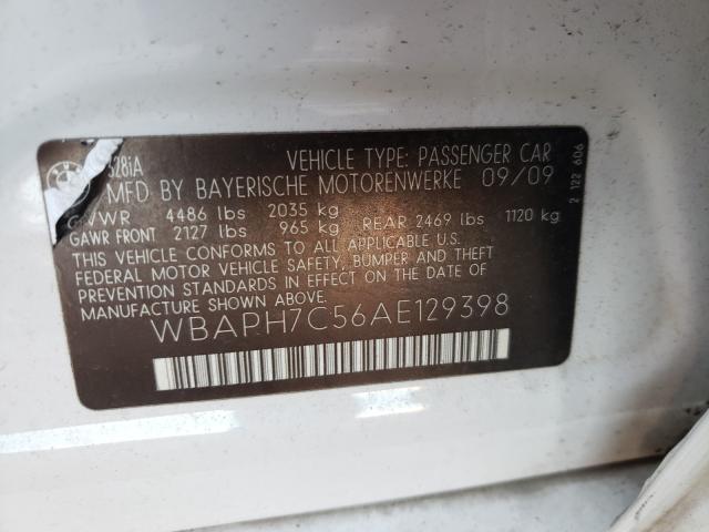 Photo 10 from auction – 2010 BMW 328 I with VIN WBAPH7C56AE129398