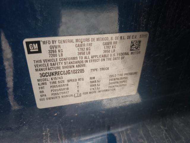 Photo 10 from auction – 2018 CHEVROLET SILVERADO with VIN 3GCUKREC0JG102205