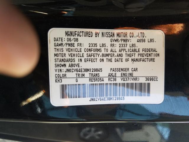 Photo 10 from auction – 2008 INFINITI G37 BASE with VIN JNKCV64E38M129845