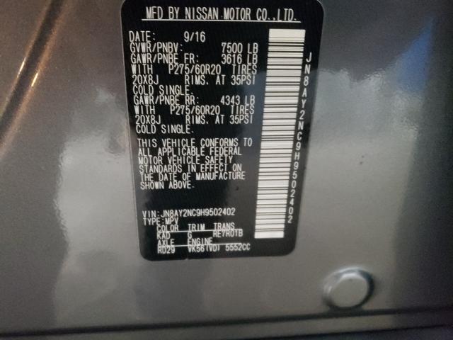 Photo 10 from auction – 2017 NISSAN ARMADA SV with VIN JN8AY2NC9H9502402