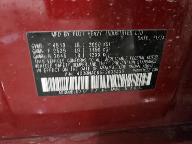 Photo 10 from auction – 2015 SUBARU LEGACY 2.5 with VIN 4S3BNAC65F3036435