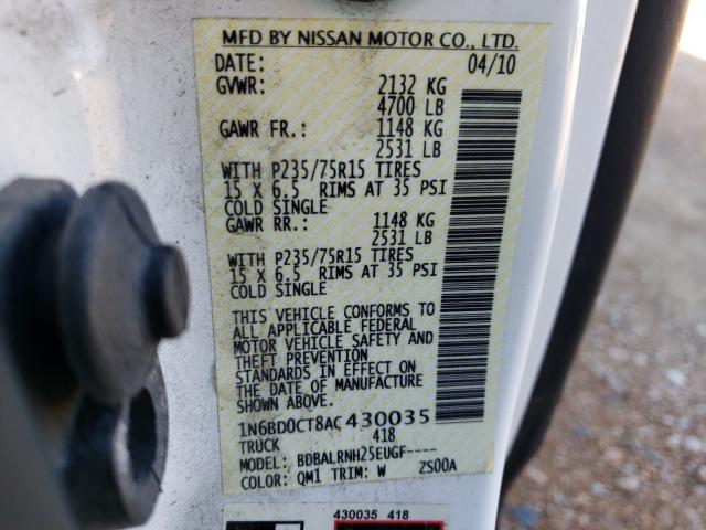 Photo 10 from auction – 2010 NISSAN FRONTIER K with VIN 1N6BD0CT8AC430035