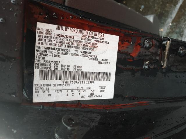 Photo 10 from auction – 2002 FORD THUNDERBIR with VIN 1FAHP60A72Y102304