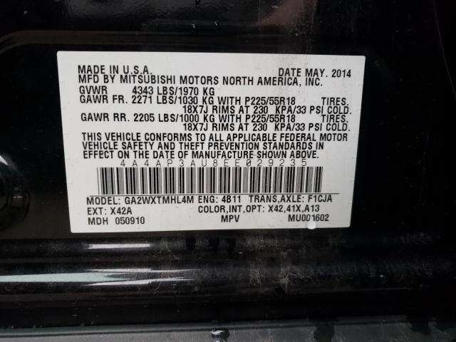 Photo 10 from auction – 2014 MITSUBISHI OUTLANDER with VIN 4A4AP3AU8EE029235
