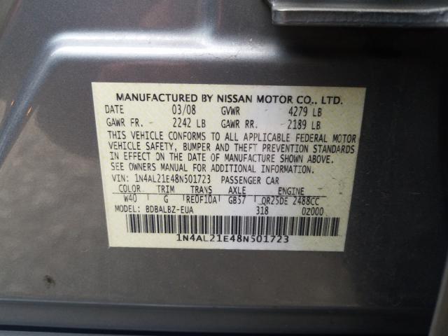 Photo 10 from auction – 2008 NISSAN ALTIMA 2.5 with VIN 1N4AL21E48N501723
