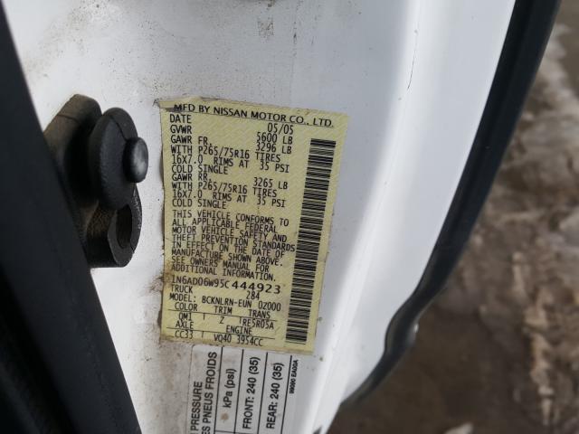 Photo 10 from auction – 2005 NISSAN FRONTIER K with VIN 1N6AD06W95C444923