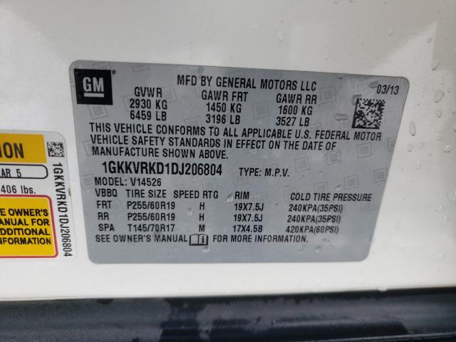 Photo 10 from auction – 2013 GMC ACADIA SLT with VIN 1GKKVRKD1DJ206804