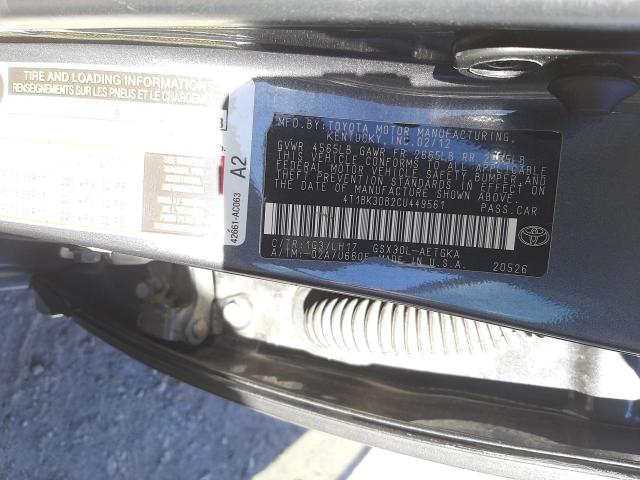 Photo 10 from auction – 2012 TOYOTA AVALON BAS with VIN 4T1BK3DB2CU449561