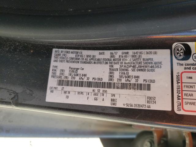 Photo 10 from auction – 2017 FORD FIESTA with VIN 3FADP4EJ9HM146353
