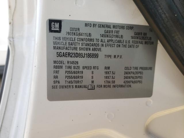 Photo 10 from auction – 2009 BUICK ENCLAVE CX with VIN 5GAER23D89J186899